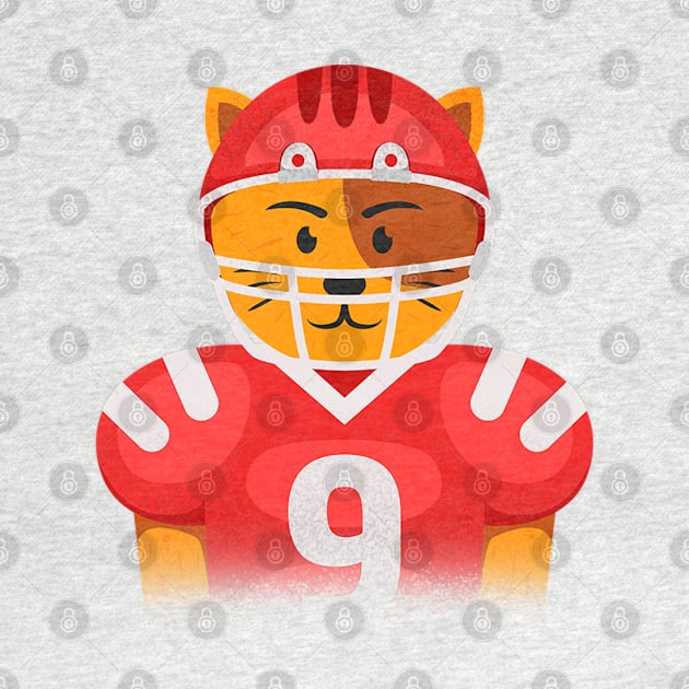 American Football Cat NFL Superbowl Red by AbdieTees